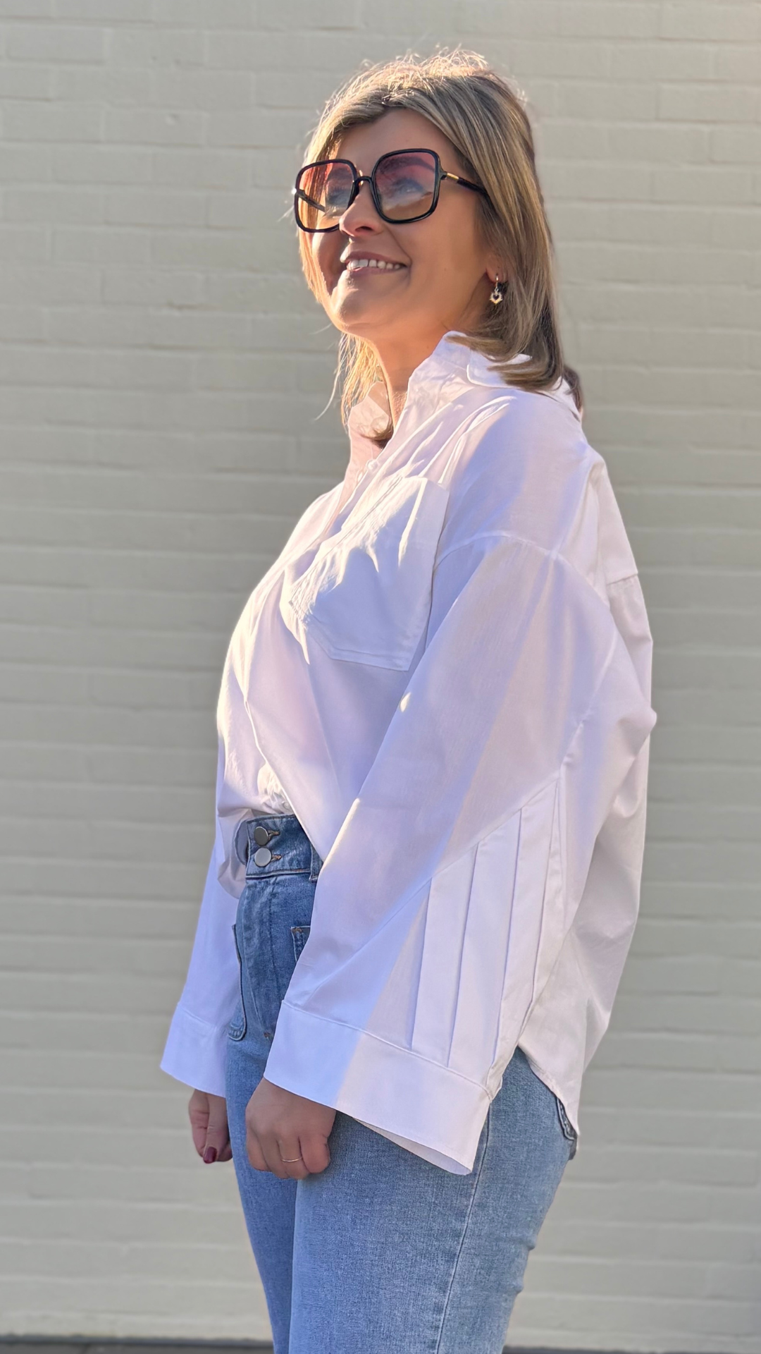 Shirt plissé sleeves