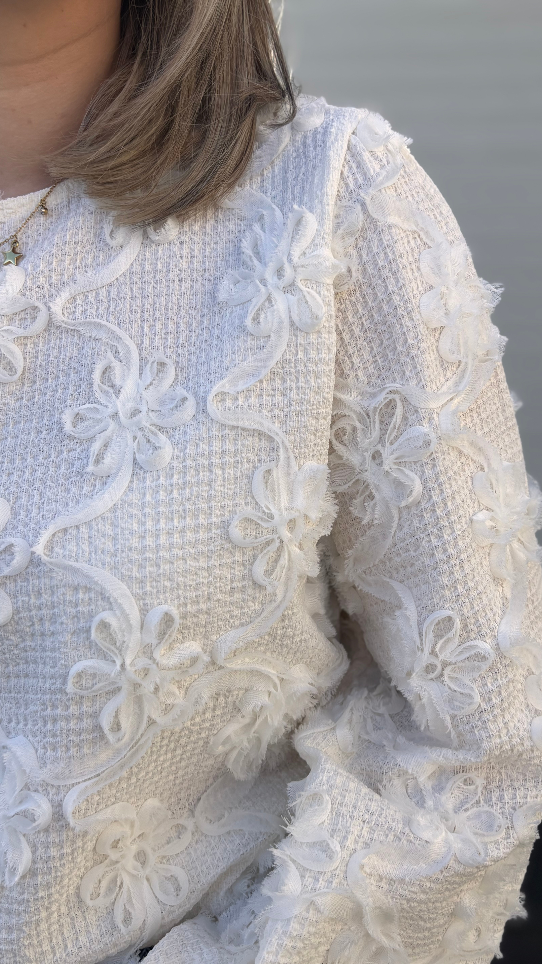 Ivory bloom blouse