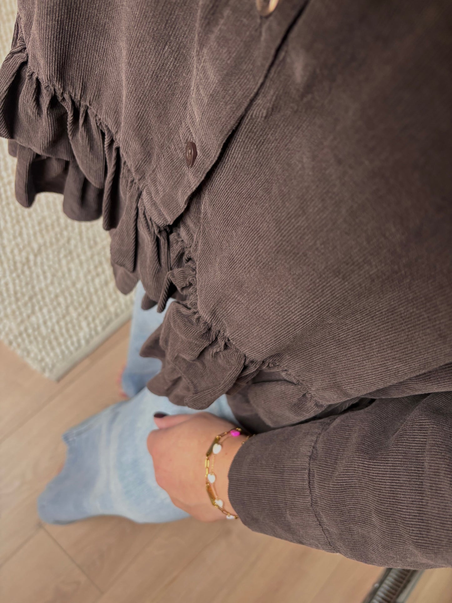 Ruffle Blouse (Donkerbruin)