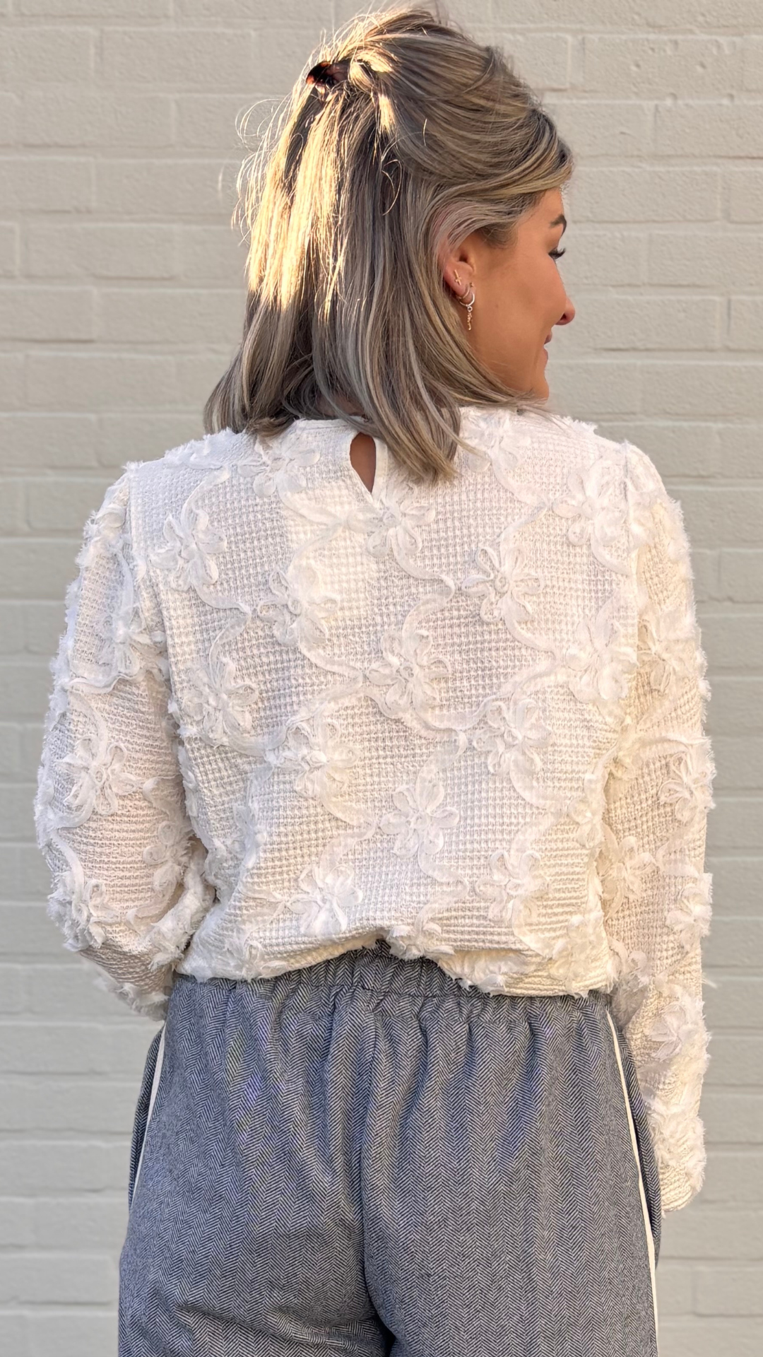 Ivory bloom blouse