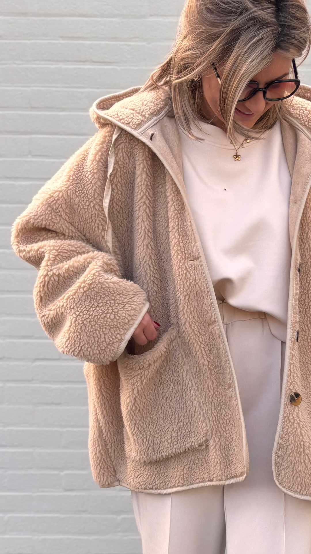 Teddy jacket beige