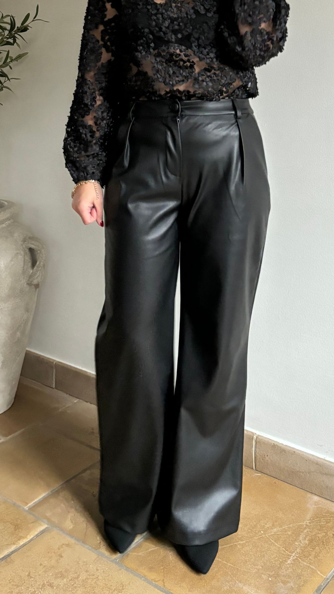 Black leather pants