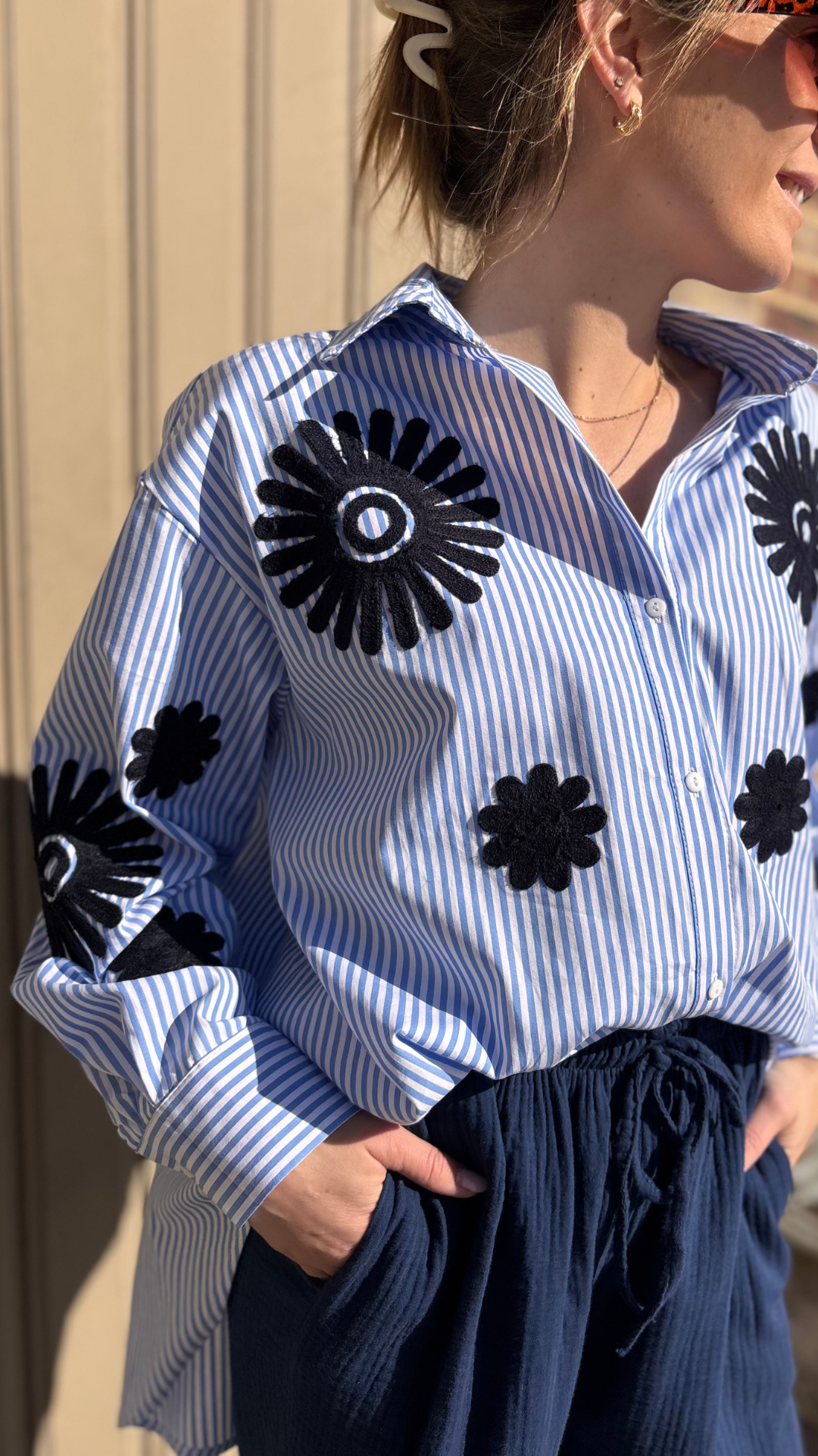Oversized shirt marine