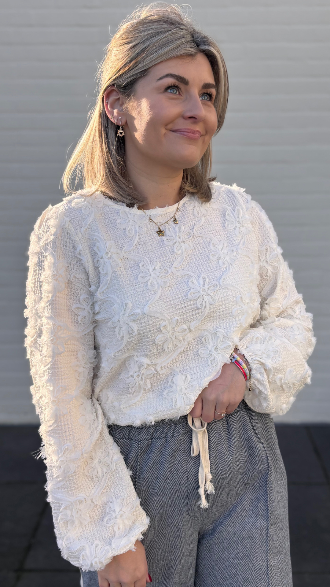 Ivory bloom blouse