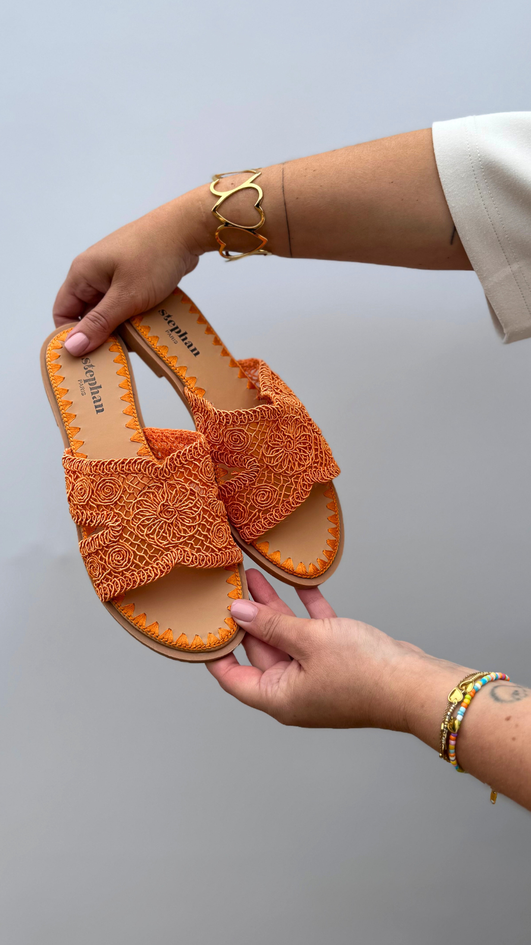 Macramour Oranje slipper