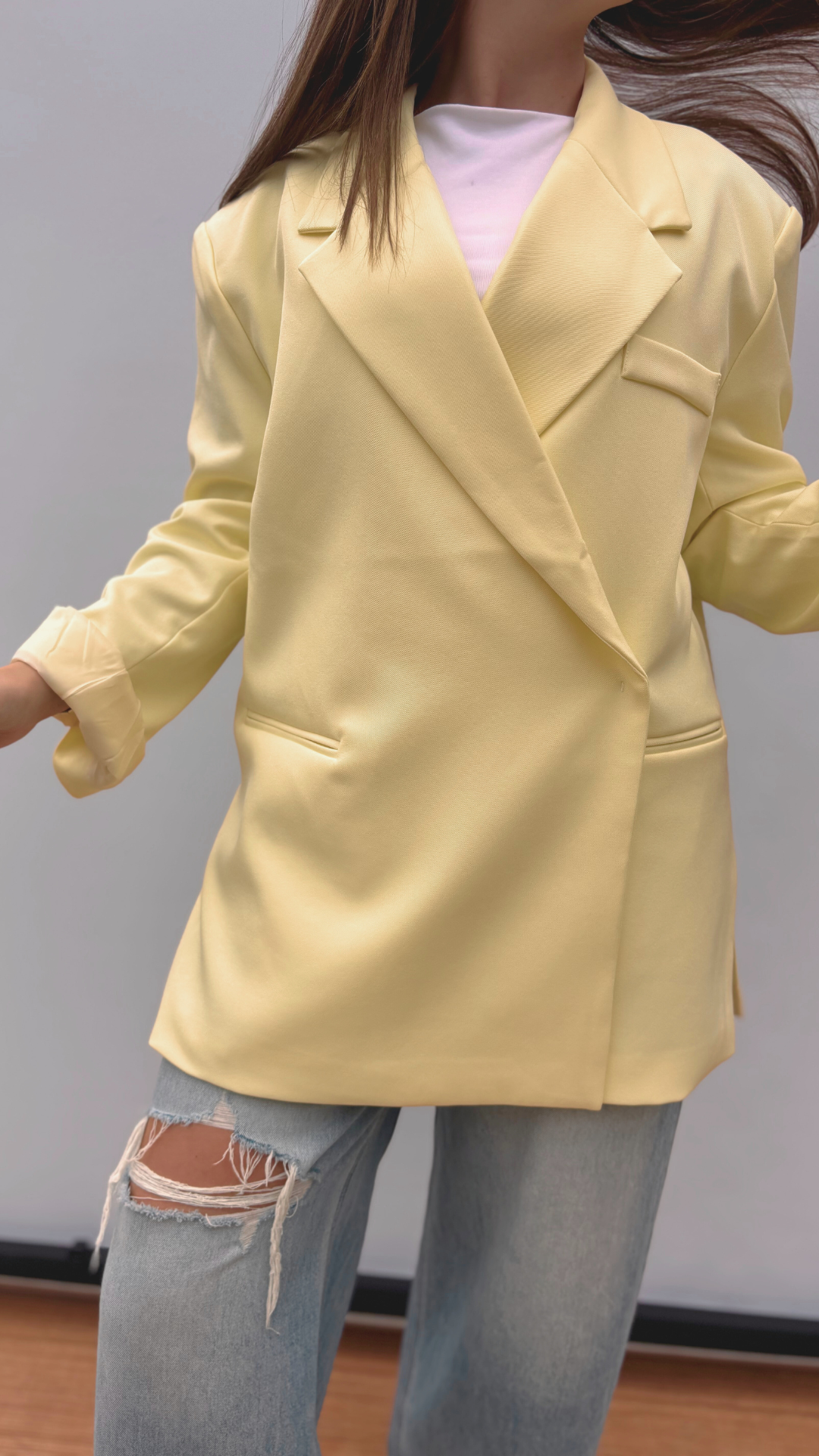 Buttercream oversized blazer