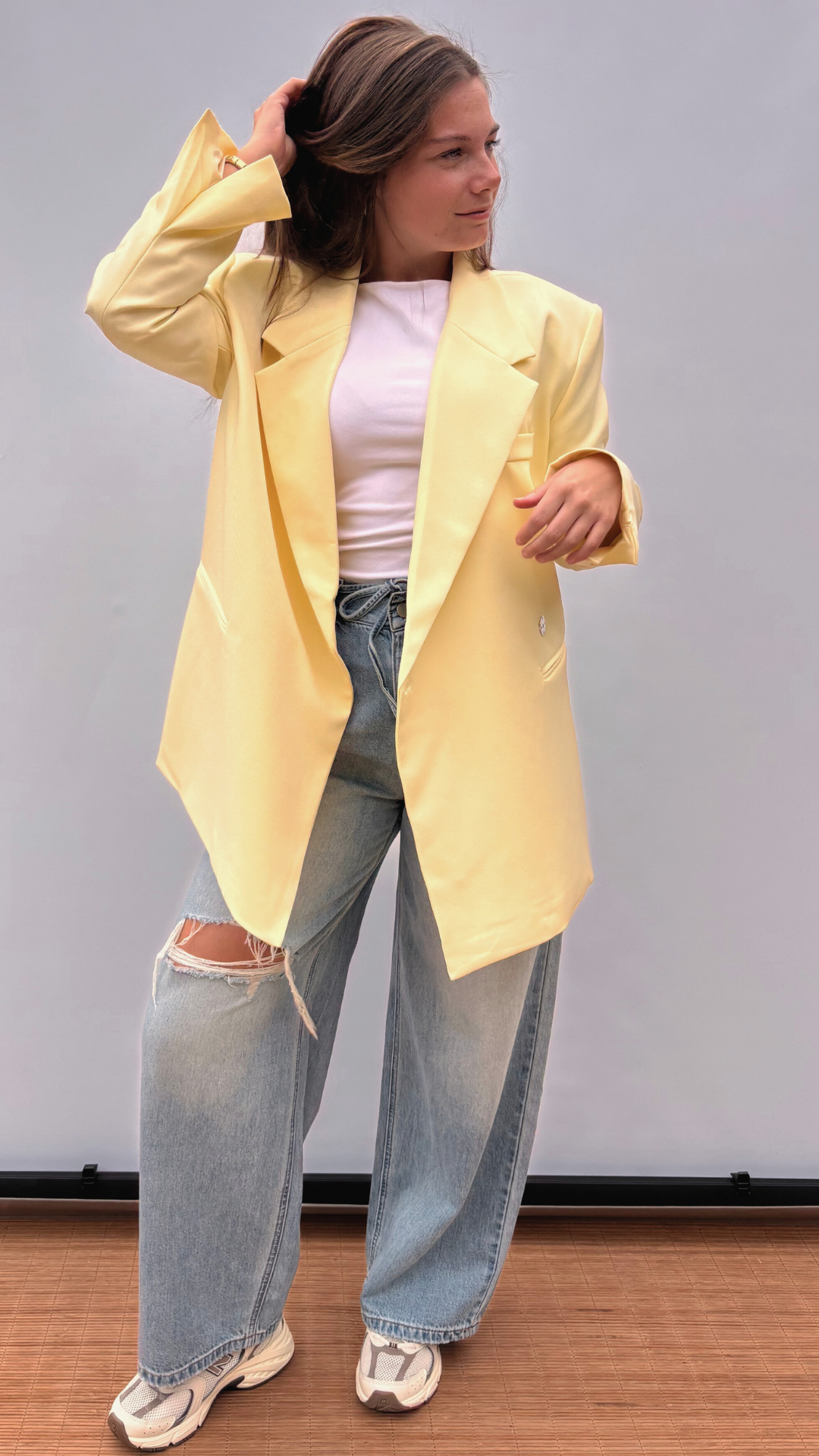 Buttercream oversized blazer