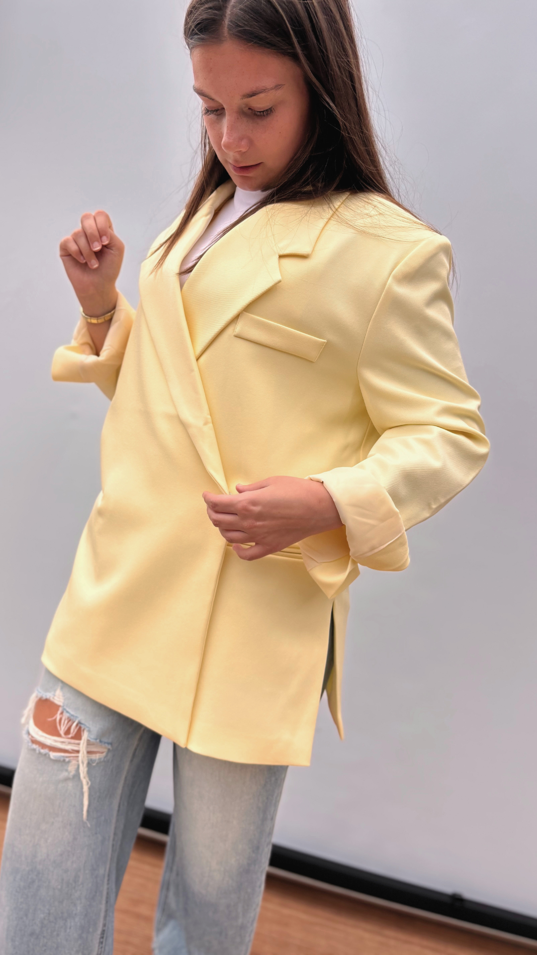 Buttercream oversized blazer