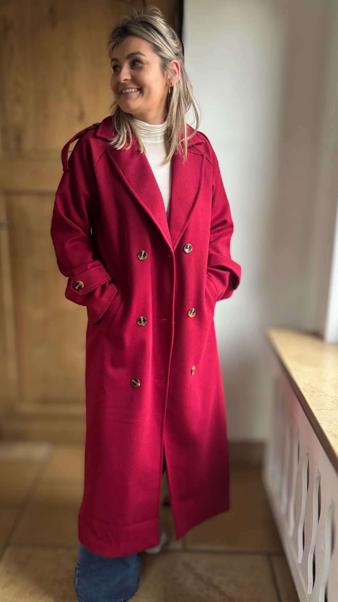 Red long coat