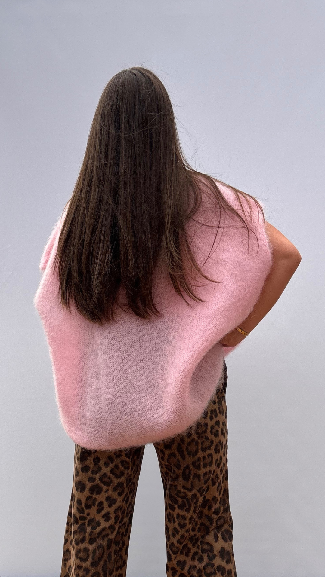 Dusty pink mohair