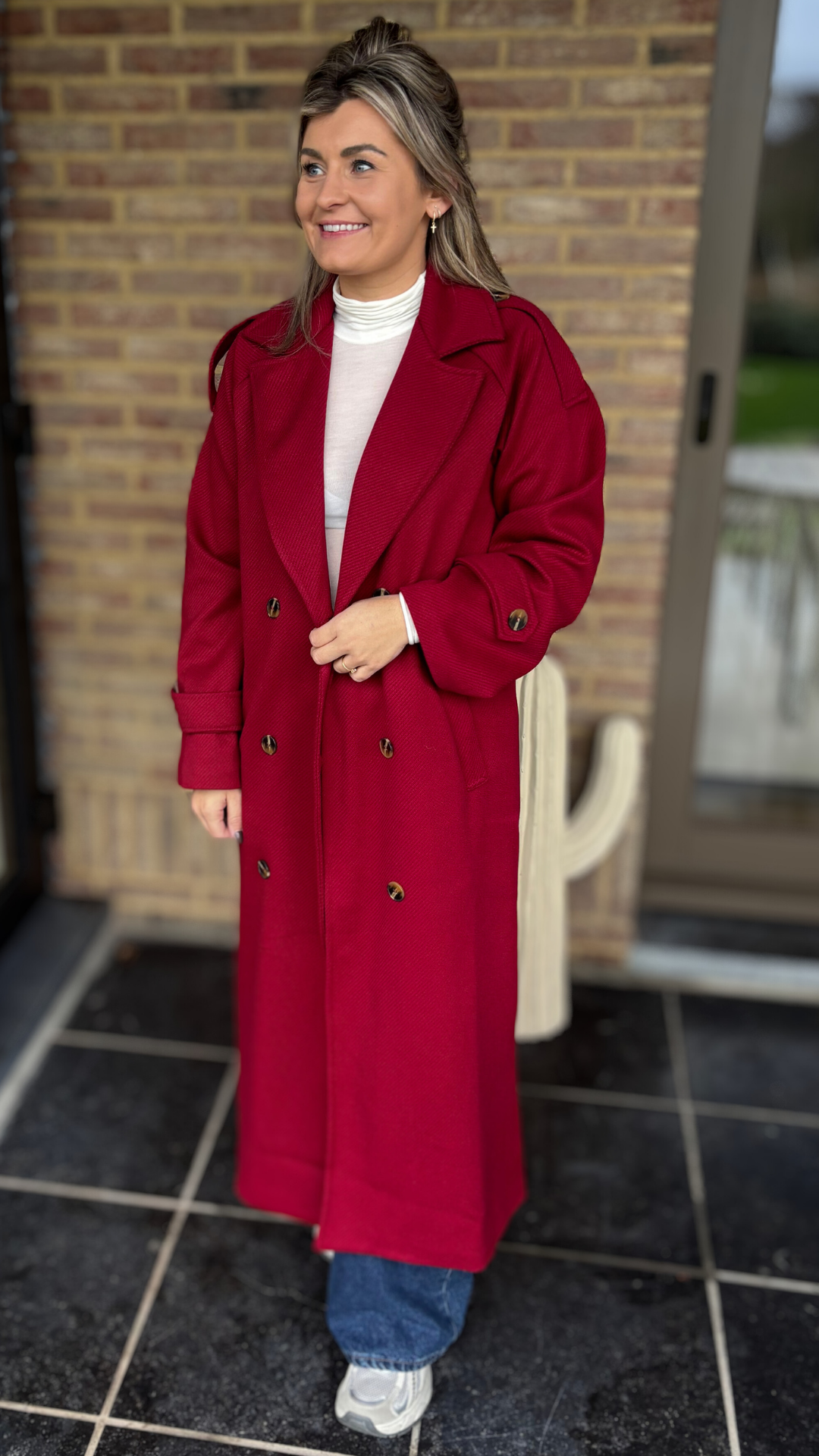 Red long coat