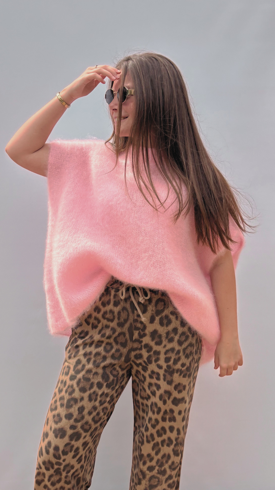 Dusty pink mohair