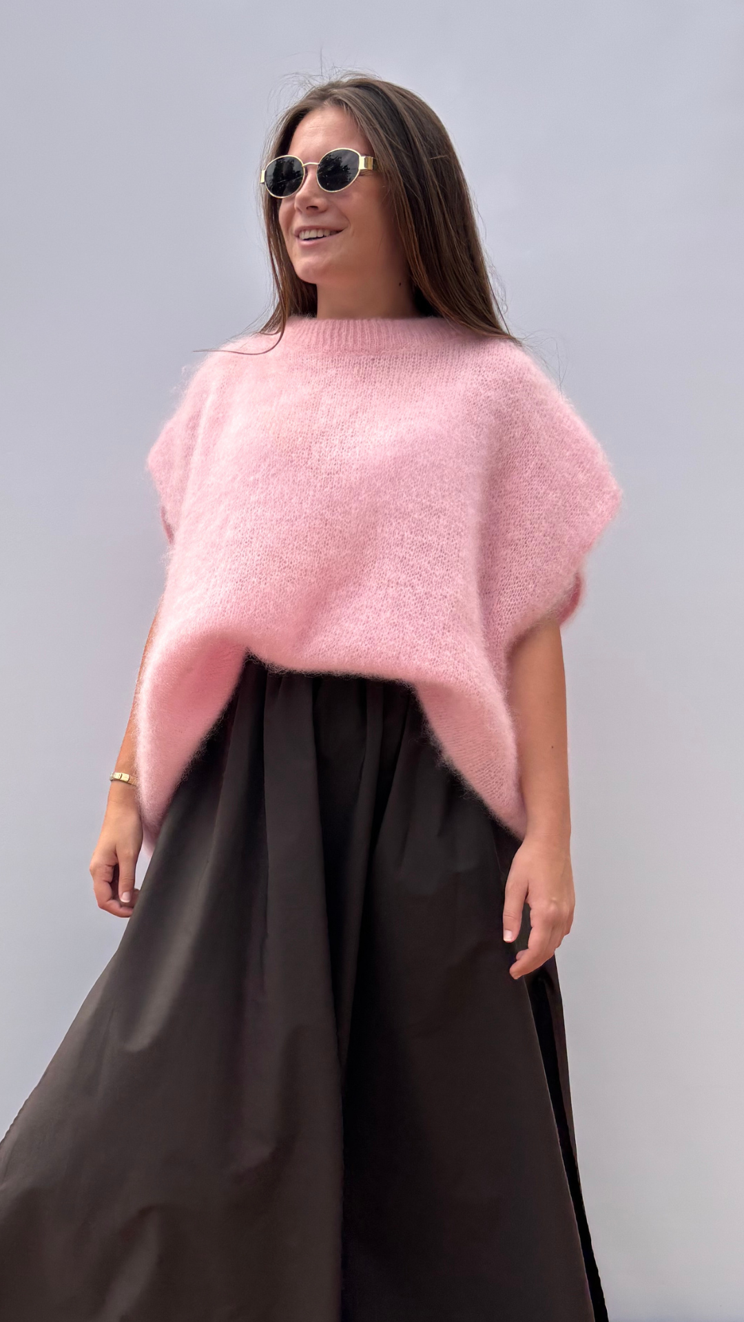 Dusty pink mohair