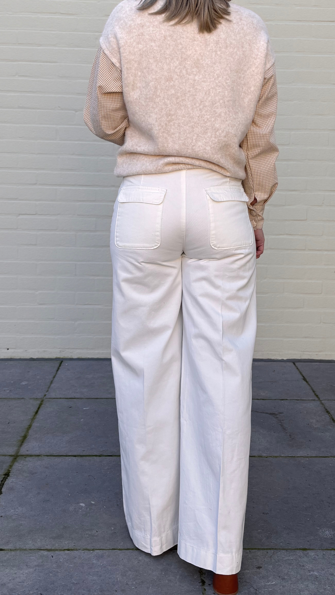 White palazzo jeans