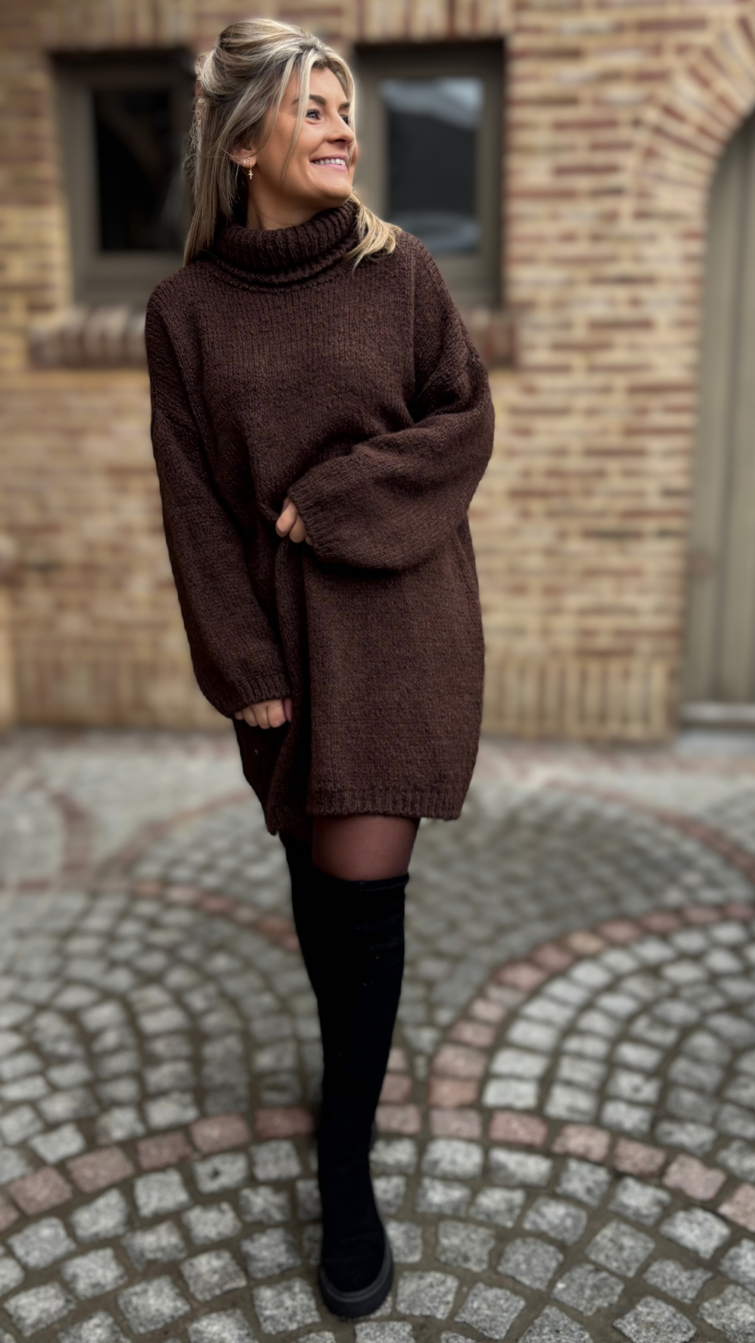 Chocolate knit dress