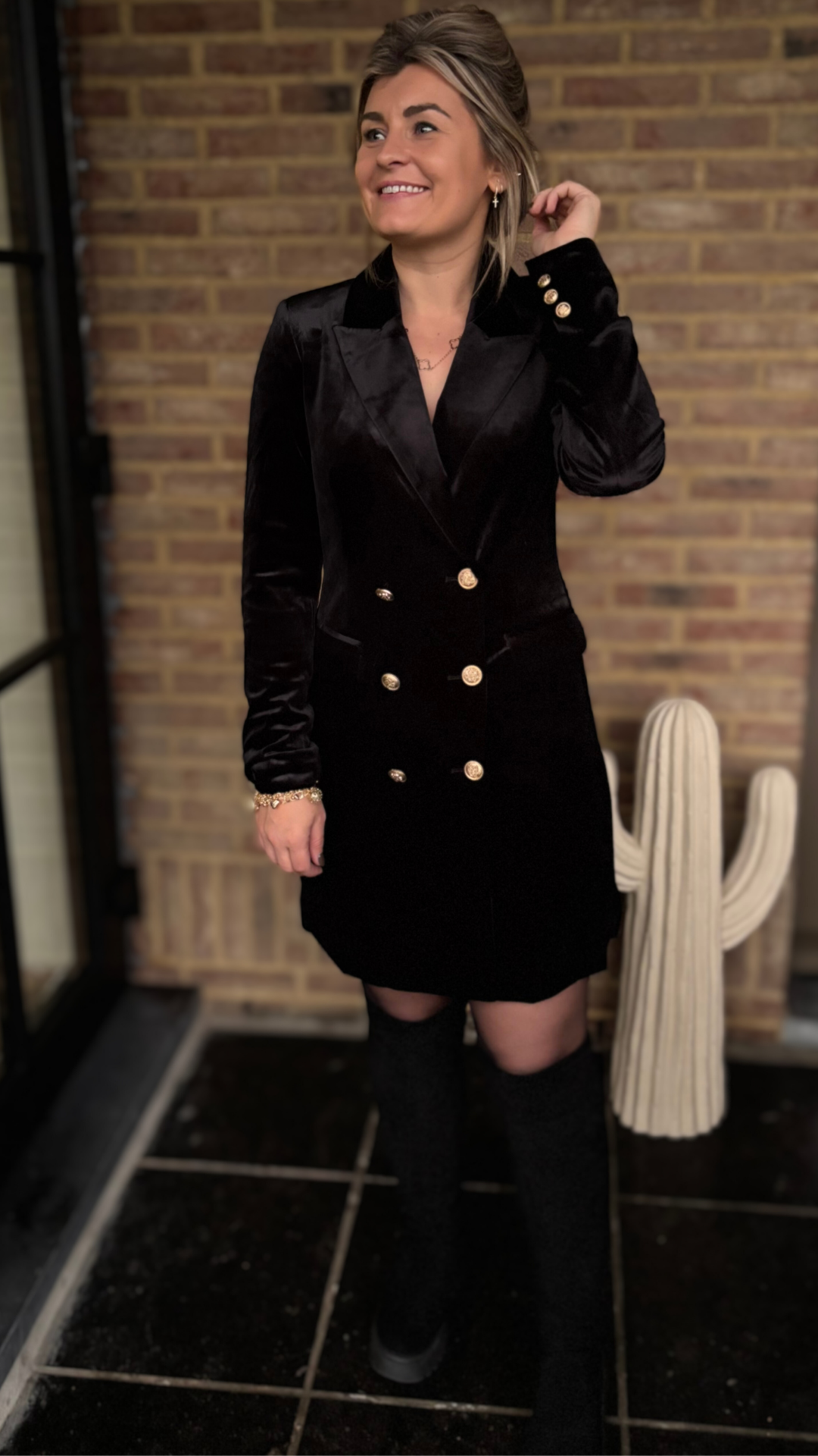 Velvet blazer dress