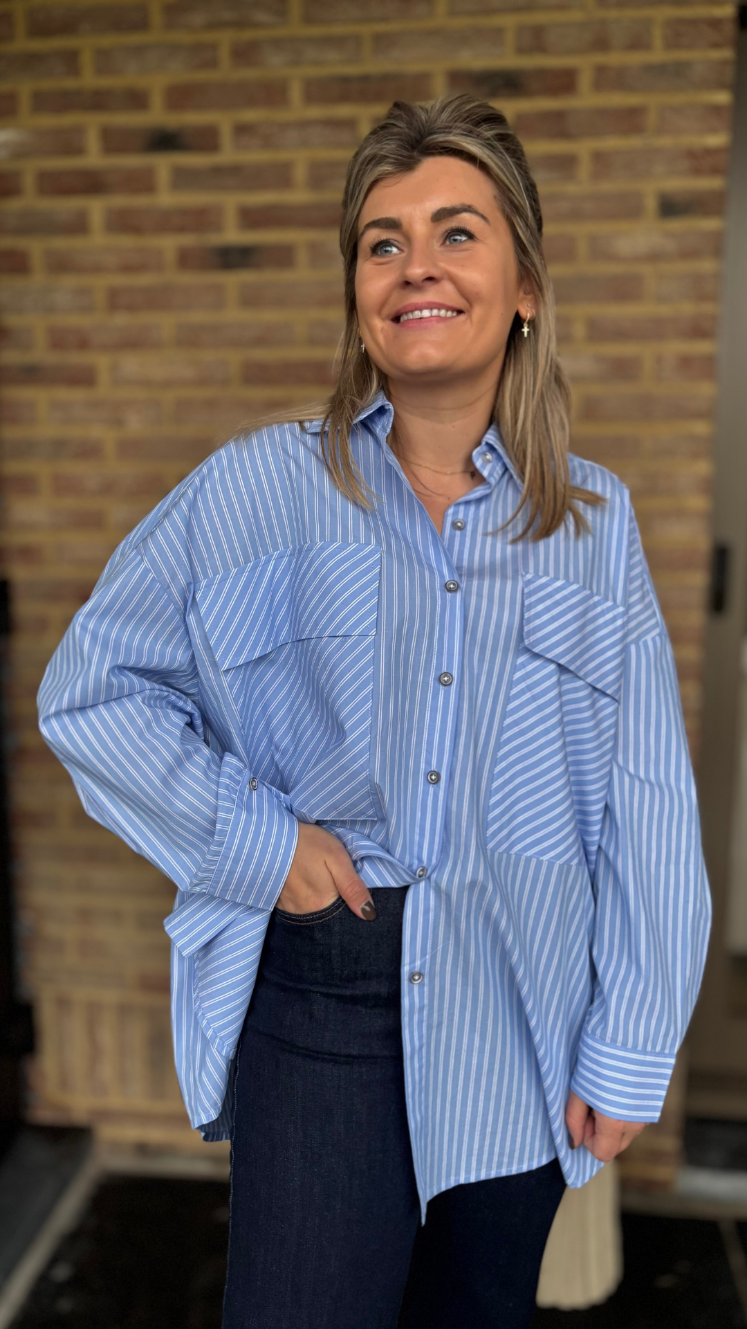 Blue striped shirt