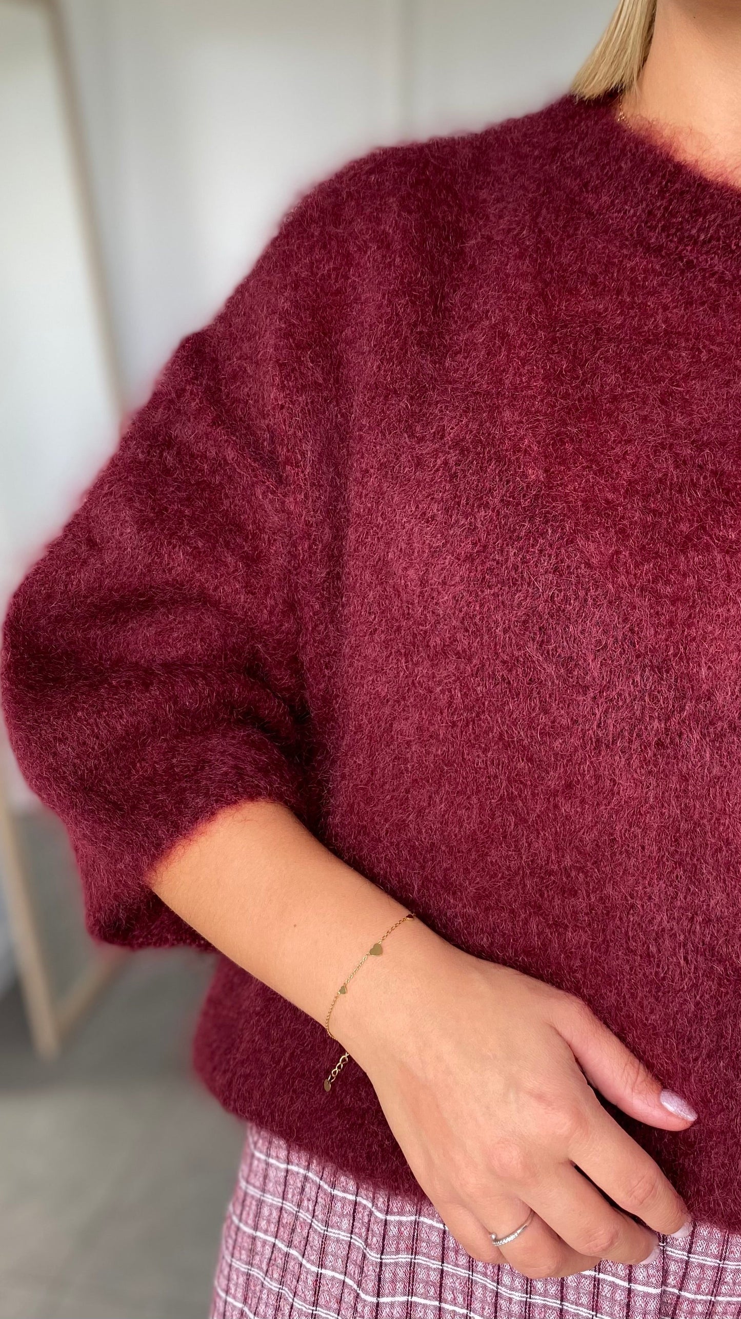 Burgundy mohair