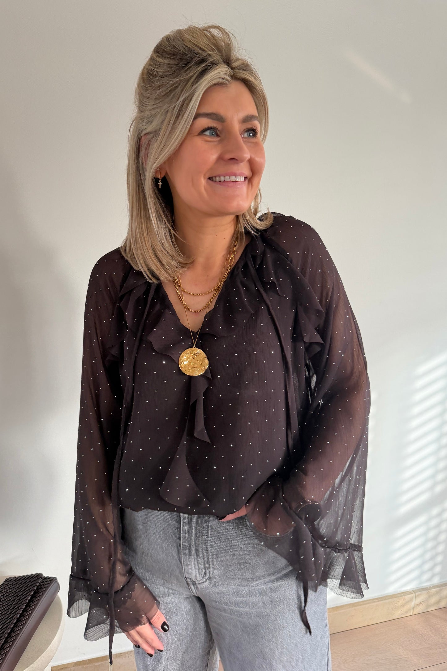 Strass Blouse Brown