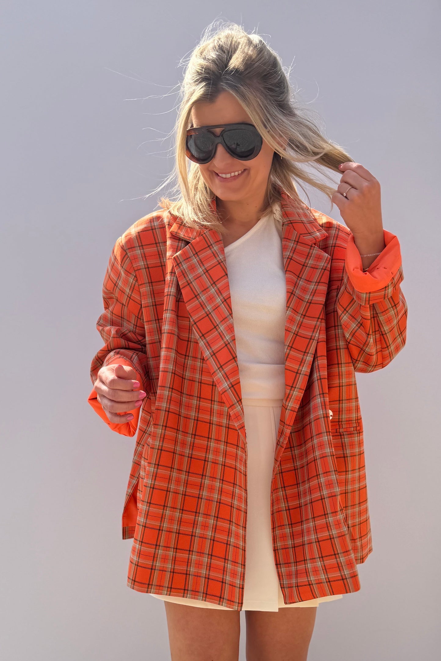 Jasmin Blazer oranje-ecru