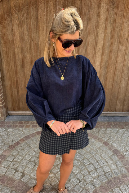 Velvet jeans blouse