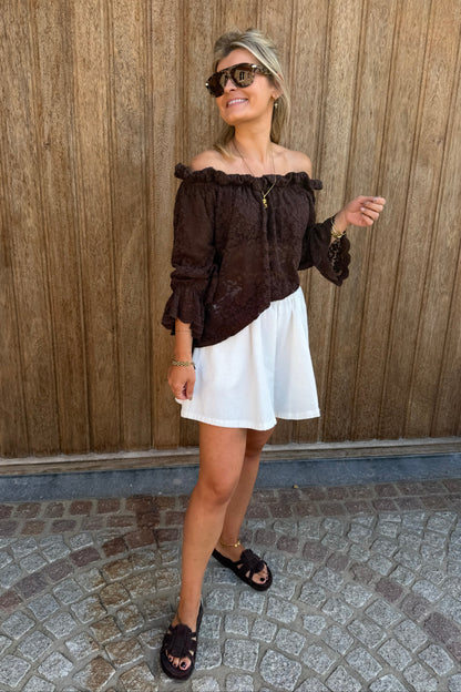 Lumi Lace top bruin