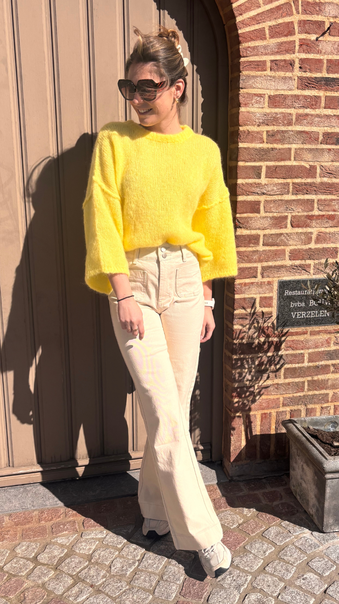 Bootcut jeans beige