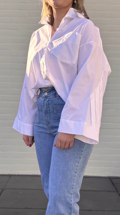 Shirt plissé sleeves