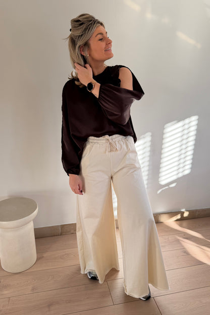 Cream Wide pants