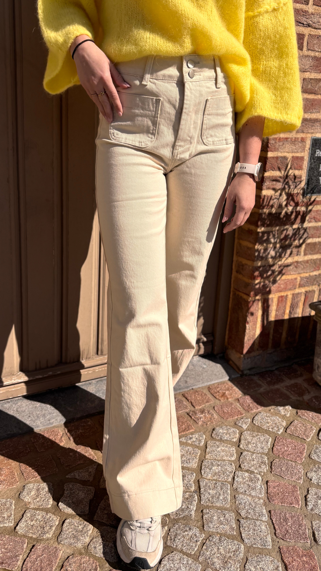 Bootcut jeans beige