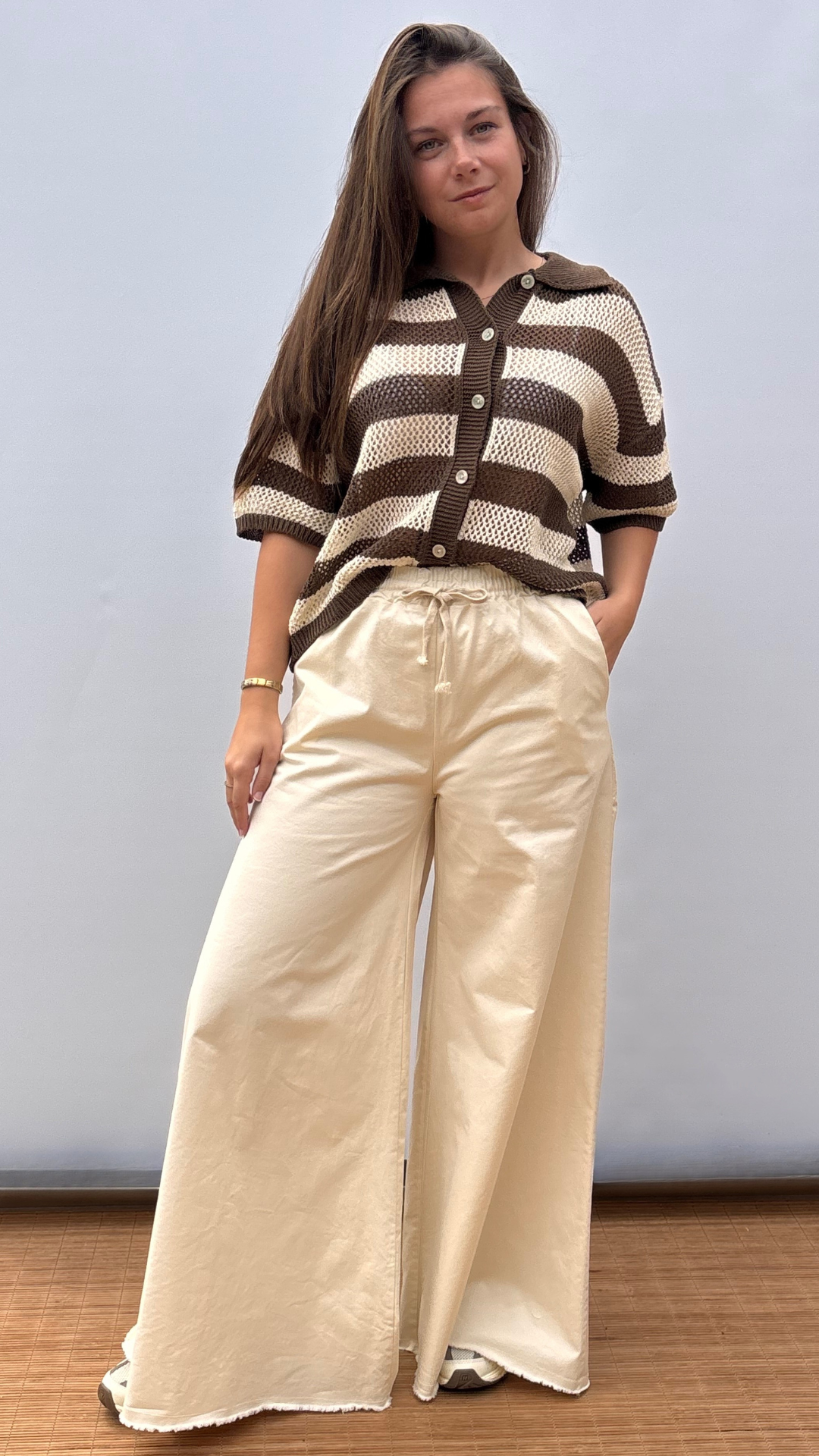 Cream Wide pants