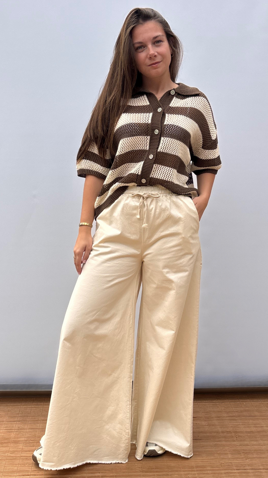 Cream Wide pants