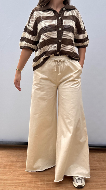 Cream Wide pants