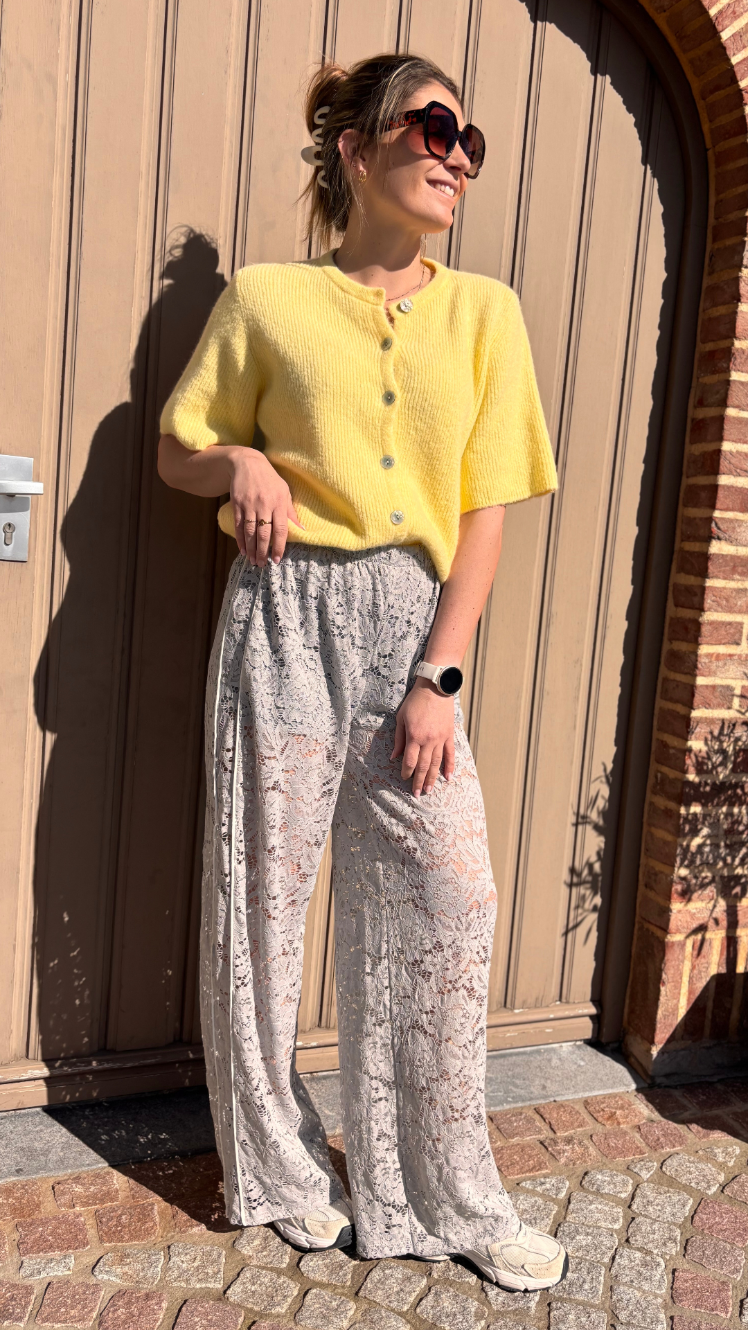 Lace pants grey