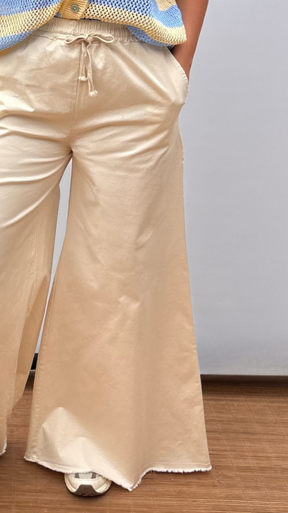 Cream Wide pants