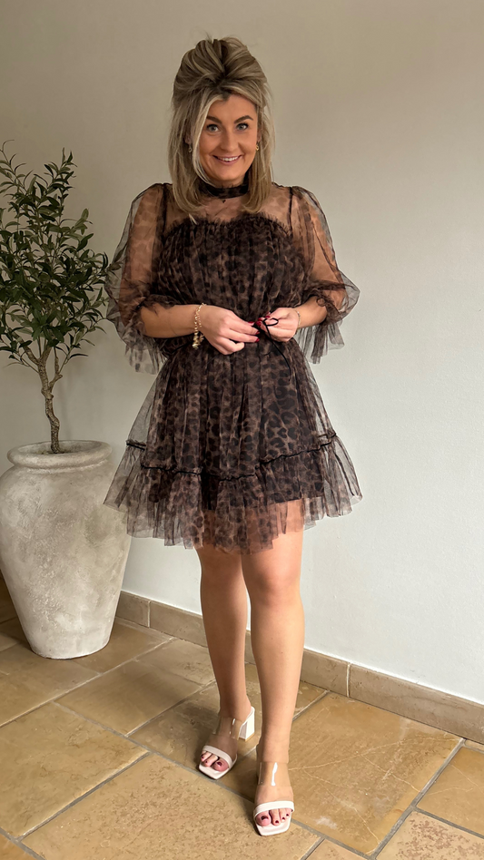 Leopard tule dress