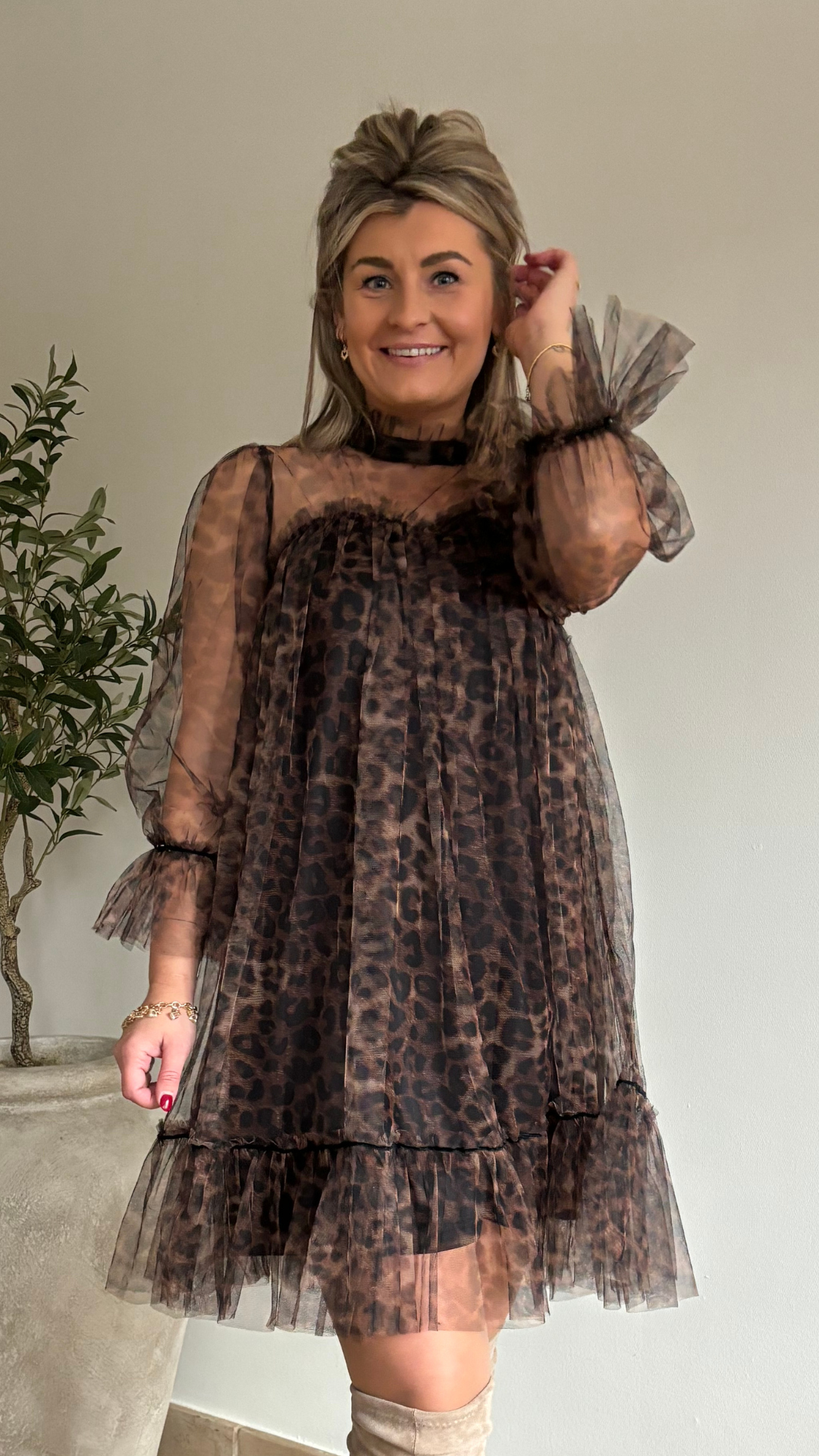 Leopard tule dress