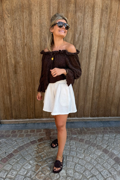 Lumi Lace top bruin