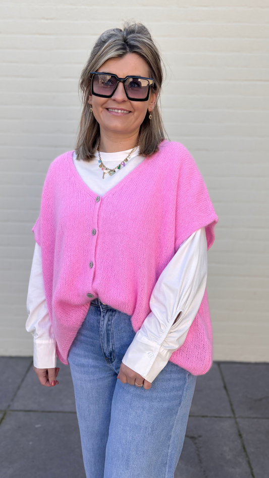 Pink mohair vest