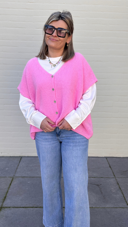 Pink mohair vest