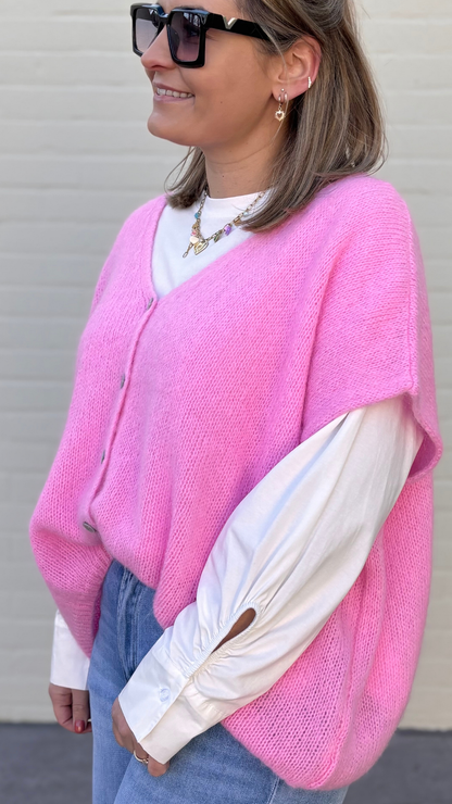 Pink mohair vest