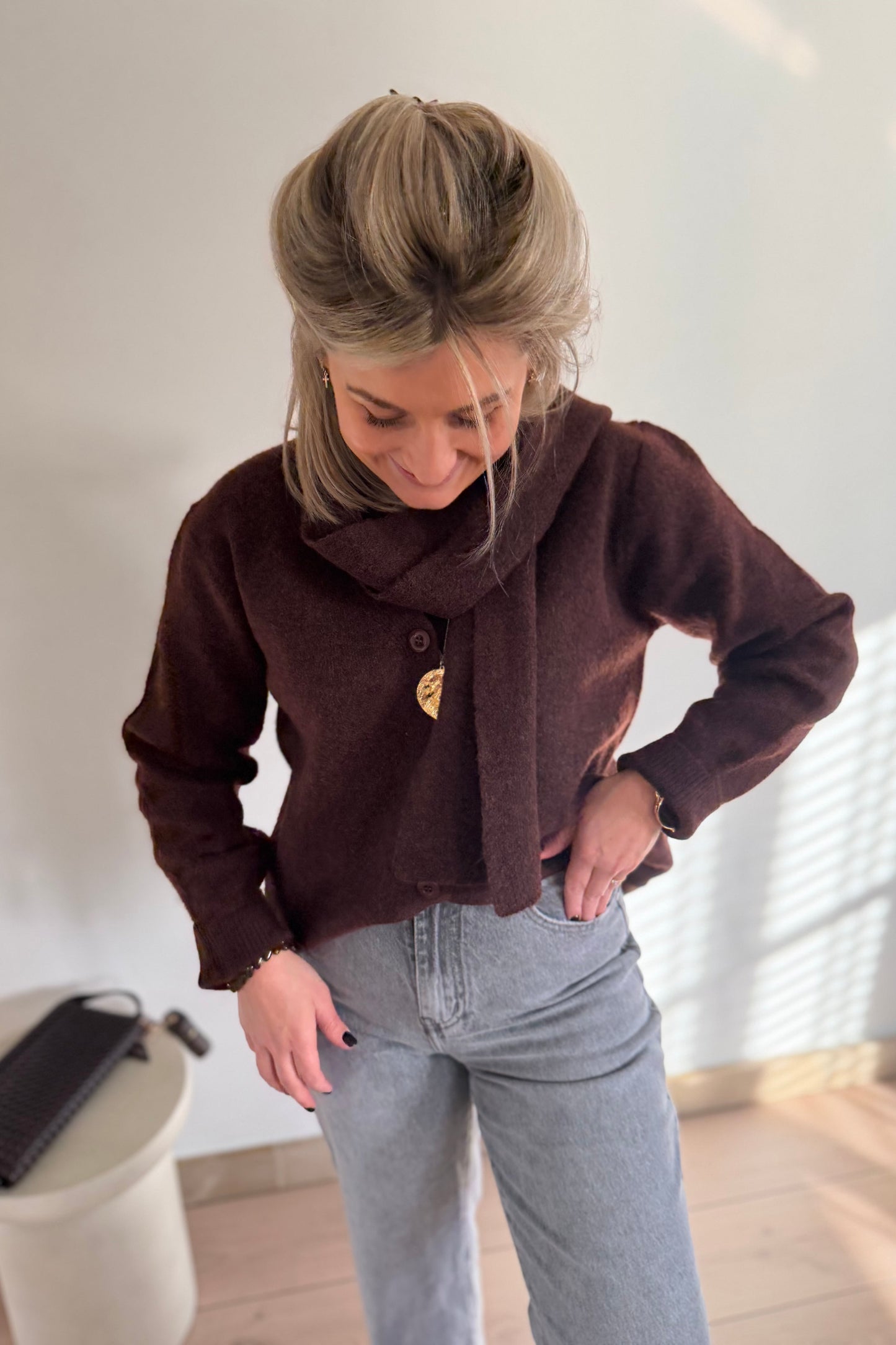 Leila Cardigan Brown