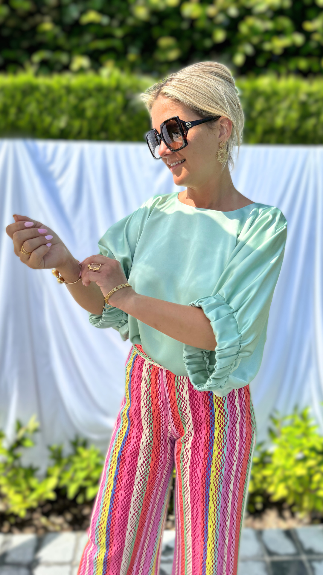 Minty Satin Blouse