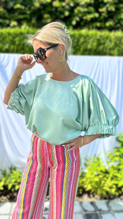 Minty Satin Blouse