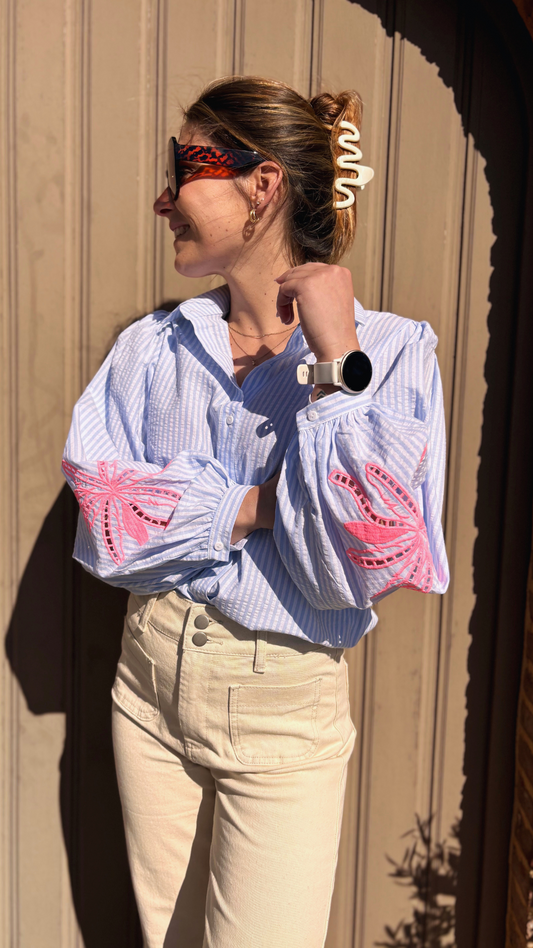 Blouse neon palms