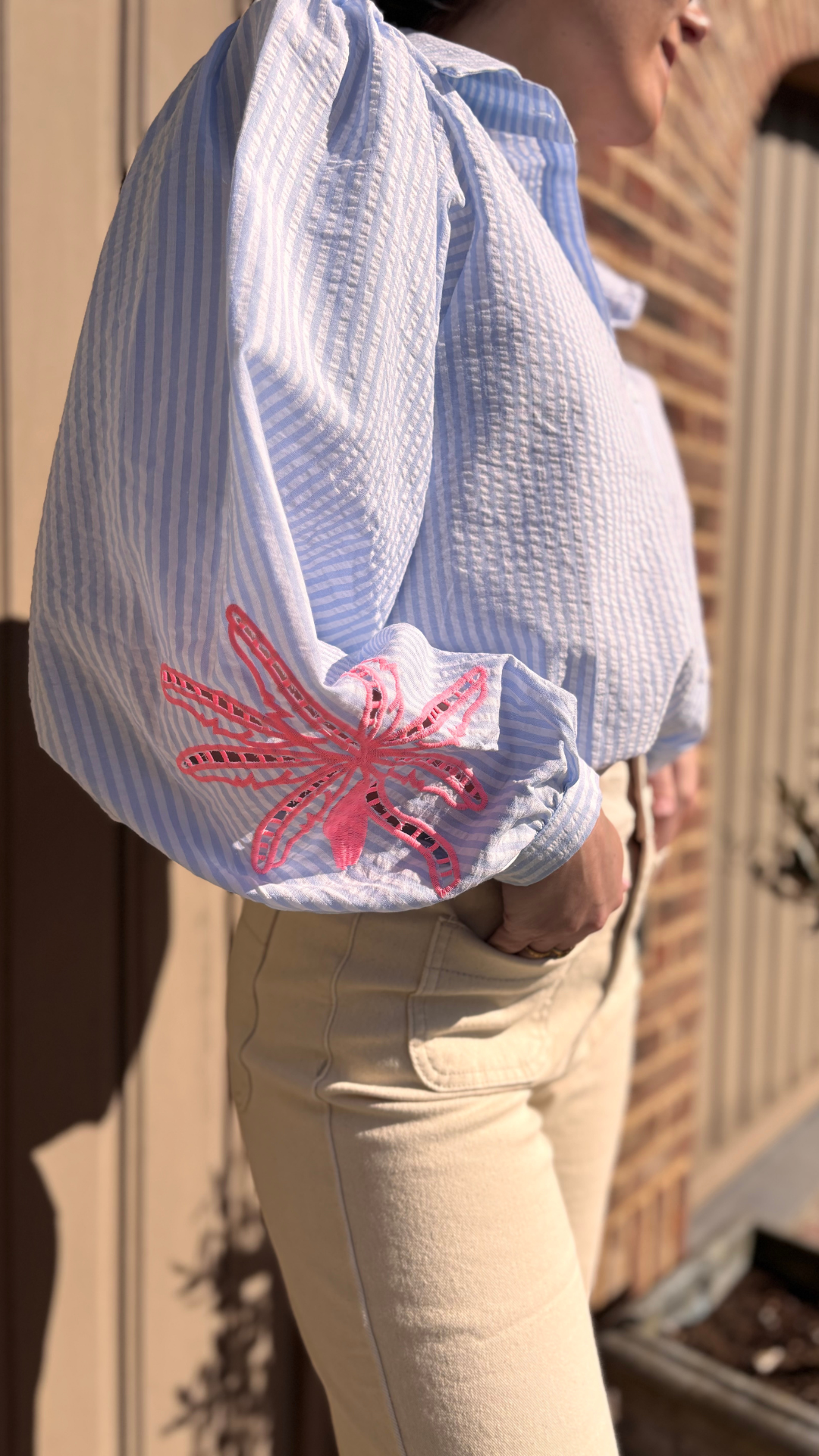 Blouse neon palms