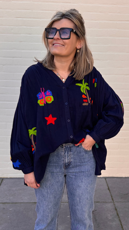 Palms & love blouse