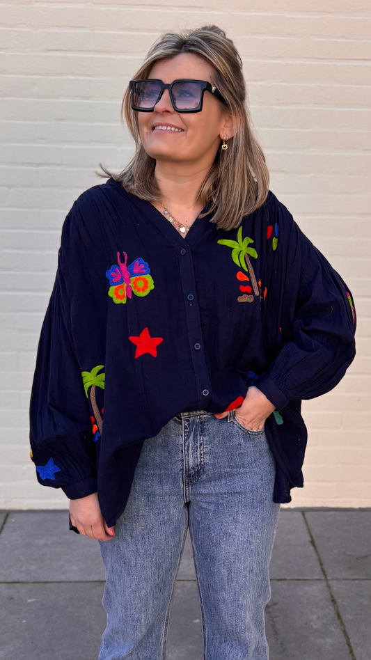 Palms & love blouse