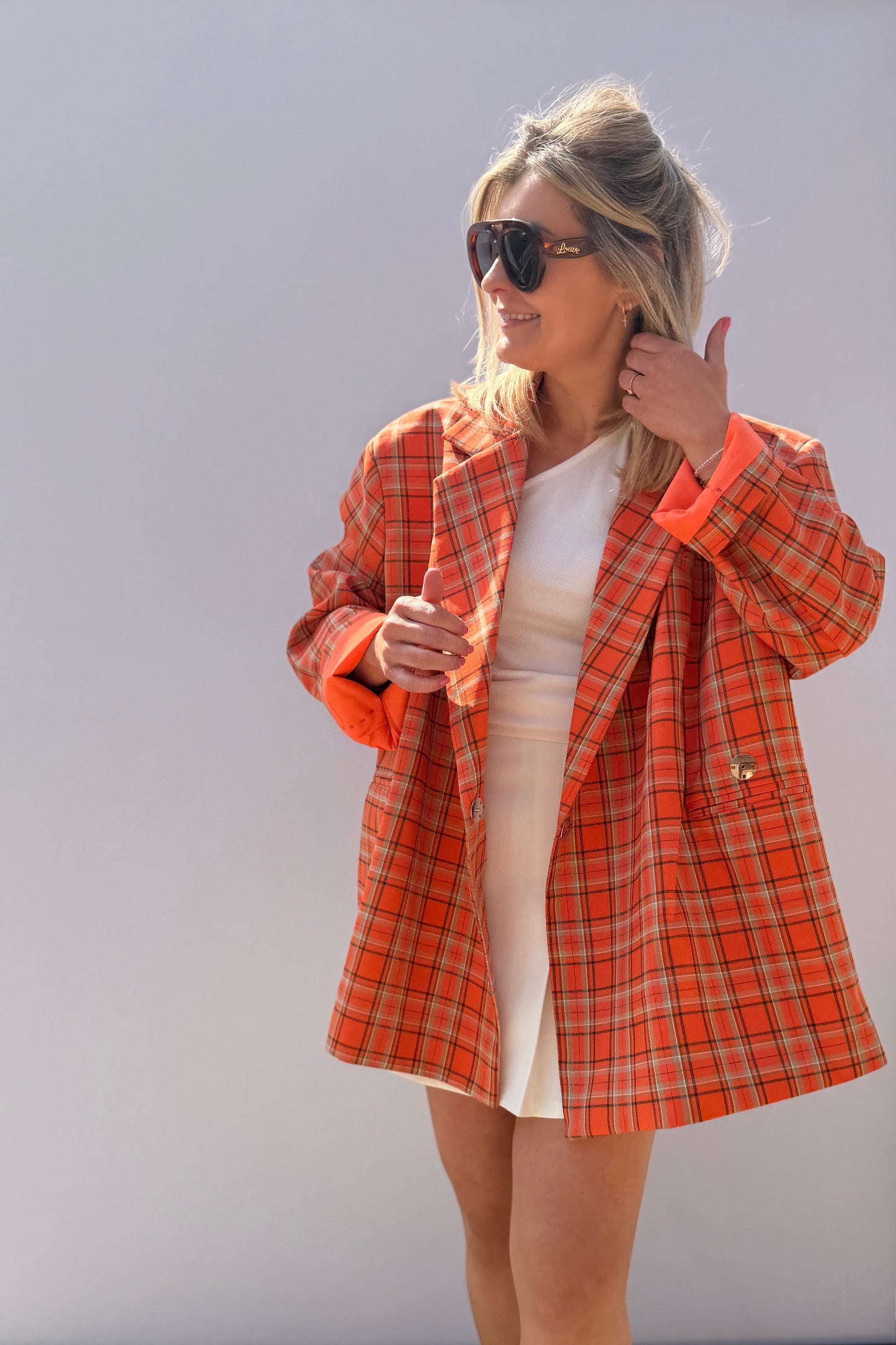 Jasmin Blazer oranje-ecru