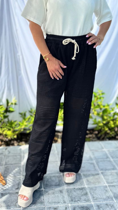 Black Crochet  Pants